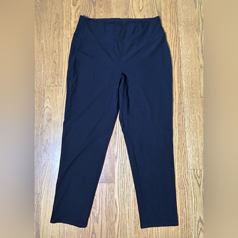 Eileen Fisher Black Pants Womens size Medium Minimalist Contemporary Career Neut